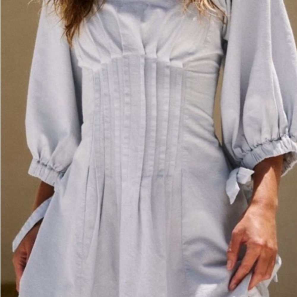 Free People Light Blue Long Sleeve Dress